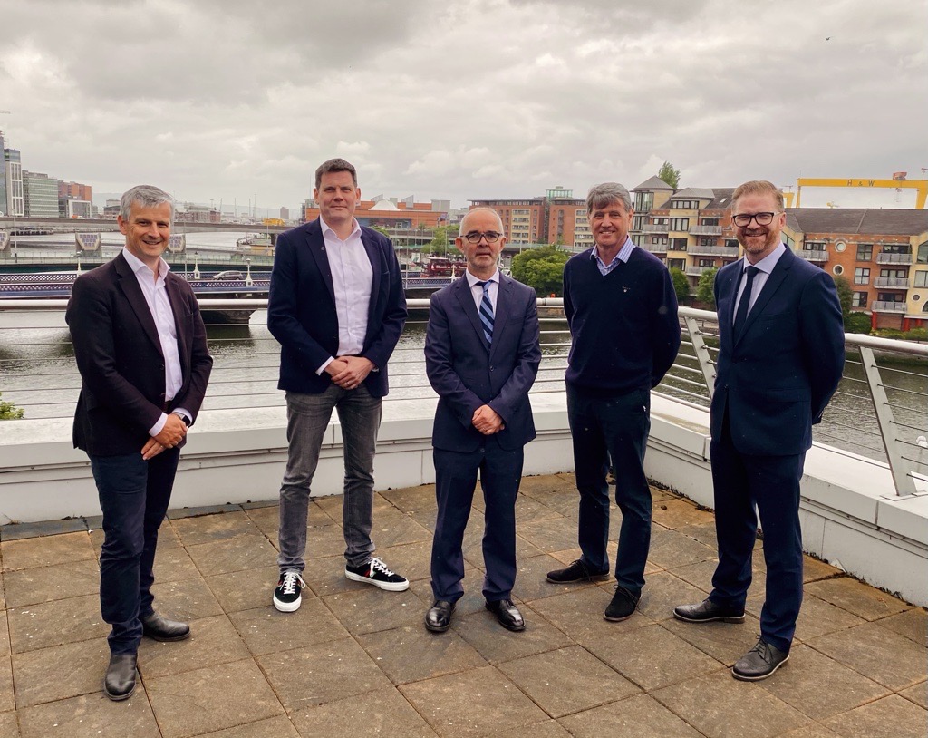 Mick Foster, Graham Patterson, Simon Hamilton, Siggi Saeversson, Stuart Harvey, back to business, belfast, client services hub, belfast chamber