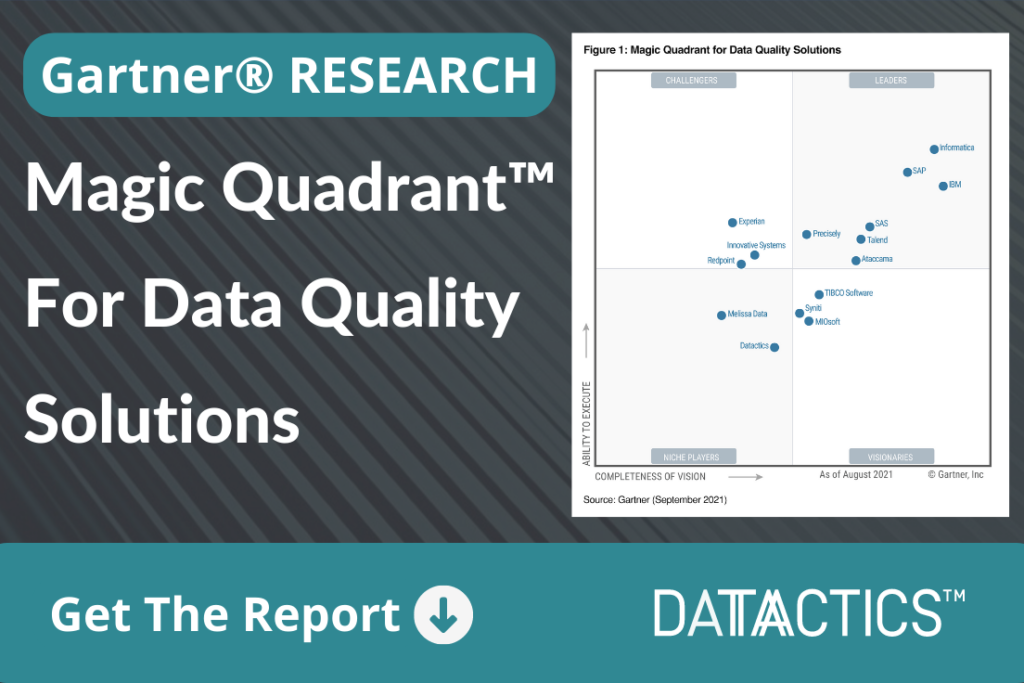 Gartner Magic Quadrant for Data Quality Solutions (2021) Datactics